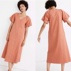 Madewell Eyelet Button-Front Midi Dress XXS‎